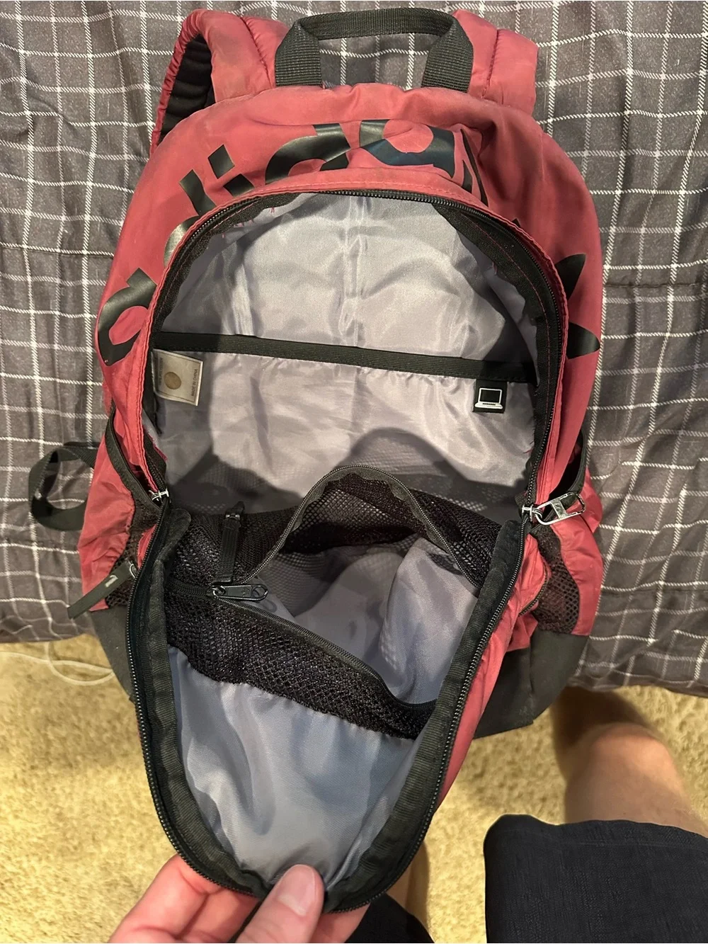 Adidas Men's Red Backpack with Black Base